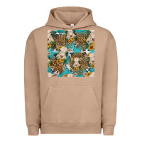 Pigment Burro charolais cow and sunflowers seamless pattern Urban Hoodie - HRA Design Shop