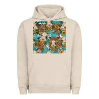 Pigment French Oak charolais cow and sunflowers seamless pattern Urban Hoodie - HRA Design Shop