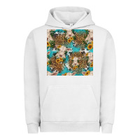 Pigment Lunar Rock charolais cow and sunflowers seamless pattern Urban Hoodie - HRA Design Shop