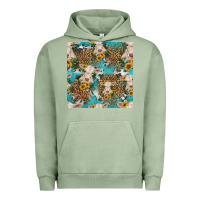 Pigment Oil Green charolais cow and sunflowers seamless pattern Urban Hoodie - HRA Design Shop