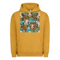 Pigment Peanut Butter charolais cow and sunflowers seamless pattern Urban Hoodie - HRA Design Shop