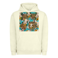 Pigment Pistachio charolais cow and sunflowers seamless pattern Urban Hoodie - HRA Design Shop