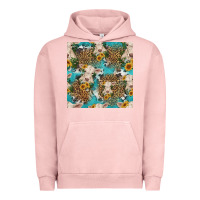 Pigment Salmon charolais cow and sunflowers seamless pattern Urban Hoodie - HRA Design Shop