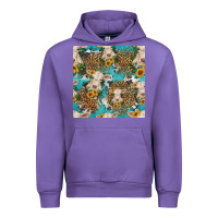 Tulip charolais cow and sunflowers seamless pattern Urban Hoodie - HRA Design Shop