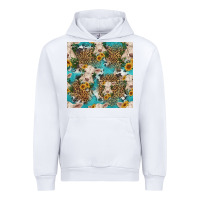 White charolais cow and sunflowers seamless pattern Urban Hoodie - HRA Design Shop