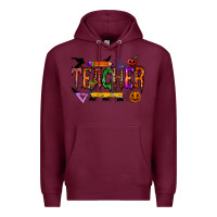 Burgundy teacher halloween Premium Hoodie - RacoonDesign