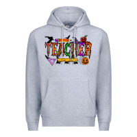 Heather Grey teacher halloween Premium Hoodie - RacoonDesign