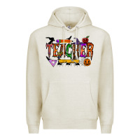 Oatmeal Heather teacher halloween Premium Hoodie - RacoonDesign