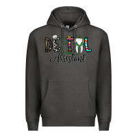 Charcoal Heather dentalassistant Premium Hoodie - CowhideDigitalArt