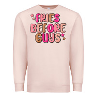 Pale Pink fries before guys Premium Sweatshirt - MaliasSmallBusiness