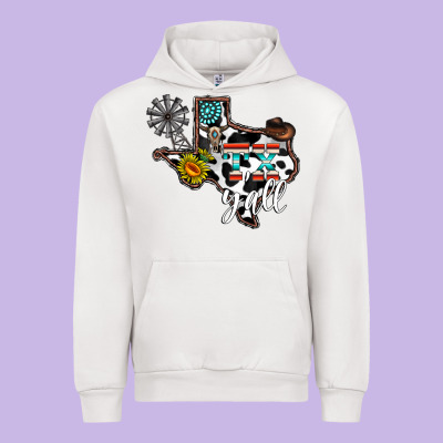 Tx Yall Western Urban Hoodie Designed By Cowhidedigitalart