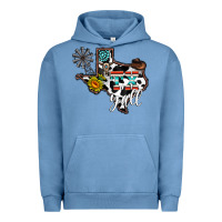 Pigment Pebble Blue tx yall western Urban Hoodie - CowhideDigitalArt