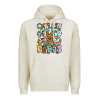 Oatmeal Heather Chillin with my peeps Easter Premium Hoodie - OliviaCreatesArt