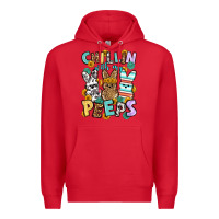 Red Chillin with my peeps Easter Premium Hoodie - OliviaCreatesArt
