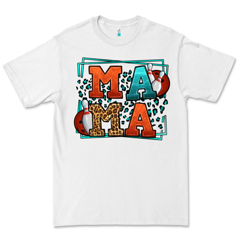 Bowling Mama Leopard Frame Mother's Day Premium Tee by LillyAllenDesigns | Teevron