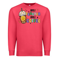 Cardinal half teacher half coffee Premium Sweatshirt - MaliasSmallBusiness