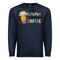 Navy half teacher half coffee Premium Sweatshirt - MaliasSmallBusiness