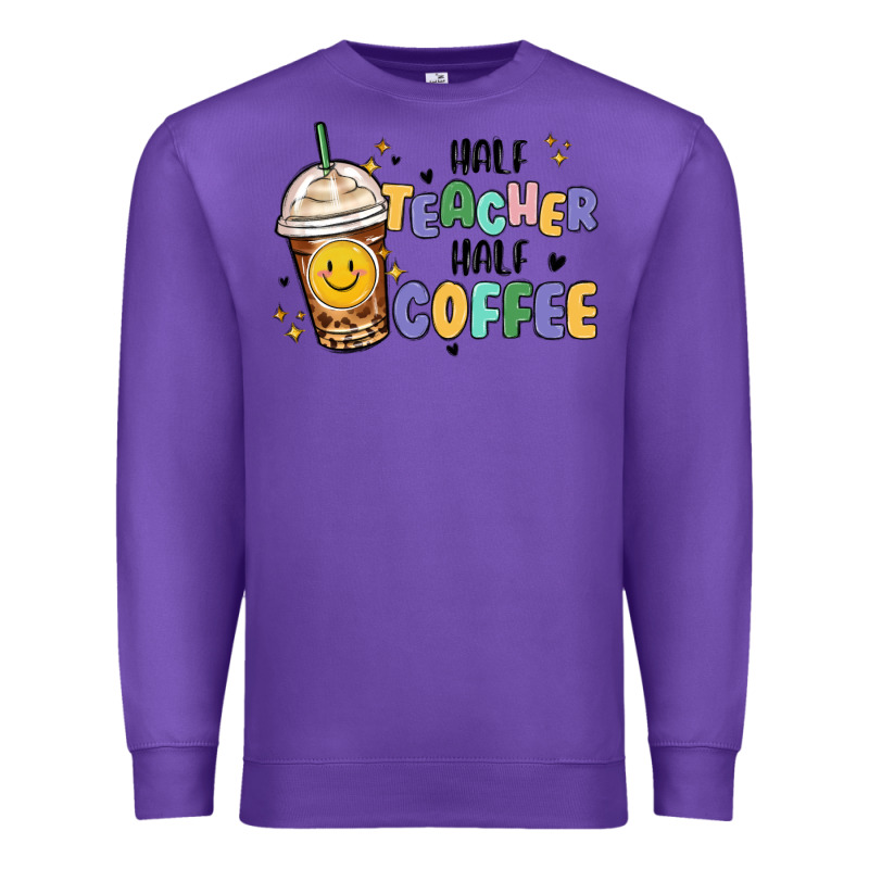 Half Teacher Half Coffee Premium Sweatshirt by MaliasSmallBusiness | Teevron
