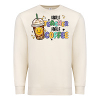 Sandshell half teacher half coffee Premium Sweatshirt - MaliasSmallBusiness