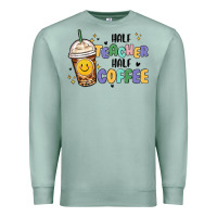 Seafoam half teacher half coffee Premium Sweatshirt - MaliasSmallBusiness