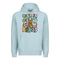 Blue Mist Chillin with my peeps Easter Premium Hoodie - OliviaCreatesArt