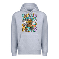 Heather Grey Chillin with my peeps Easter Premium Hoodie - OliviaCreatesArt