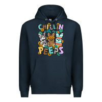 Navy Chillin with my peeps Easter Premium Hoodie - OliviaCreatesArt