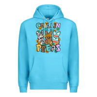 Ocean Blue Chillin with my peeps Easter Premium Hoodie - OliviaCreatesArt
