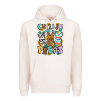 Pale Pink Chillin with my peeps Easter Premium Hoodie - OliviaCreatesArt