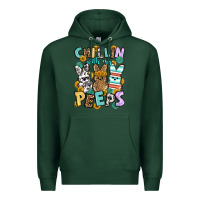 Sports Green Chillin with my peeps Easter Premium Hoodie - OliviaCreatesArt