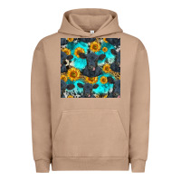 Pigment Burro black angus and sunflowers seamless pattern Urban Hoodie - HRA Design Shop