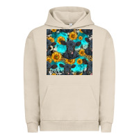 Black Angus And Sunflowers Seamless Pattern Urban Hoodie | Teevron