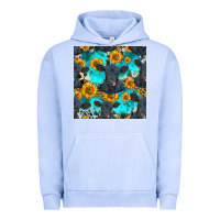 Pigment Grape Ice black angus and sunflowers seamless pattern Urban Hoodie - HRA Design Shop