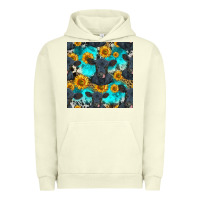 Pigment Pistachio black angus and sunflowers seamless pattern Urban Hoodie - HRA Design Shop