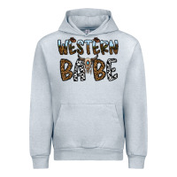 Heather Grey western babe Urban Hoodie - CowhideDigitalArt