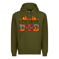 Army Green firefighter dad Premium Hoodie - HRA Design Shop
