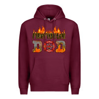Burgundy firefighter dad Premium Hoodie - HRA Design Shop