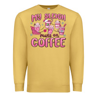 Antique Gold my sleigh runs on coffee Premium Sweatshirt - MaliasSmallBusiness
