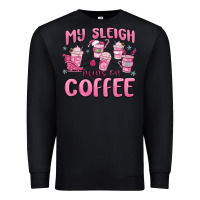 Black my sleigh runs on coffee Premium Sweatshirt - MaliasSmallBusiness