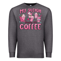 Charcoal Heather my sleigh runs on coffee Premium Sweatshirt - MaliasSmallBusiness