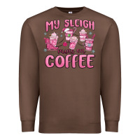 Chestnut my sleigh runs on coffee Premium Sweatshirt - MaliasSmallBusiness