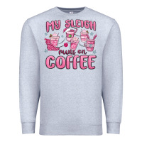 Heather Grey my sleigh runs on coffee Premium Sweatshirt - MaliasSmallBusiness