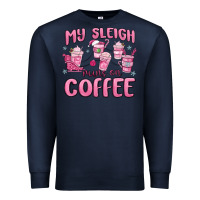 Navy my sleigh runs on coffee Premium Sweatshirt - MaliasSmallBusiness