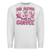Oatmeal Heather my sleigh runs on coffee Premium Sweatshirt - MaliasSmallBusiness