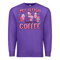 Purple my sleigh runs on coffee Premium Sweatshirt - MaliasSmallBusiness
