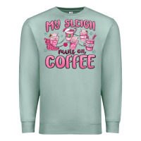 Seafoam my sleigh runs on coffee Premium Sweatshirt - MaliasSmallBusiness