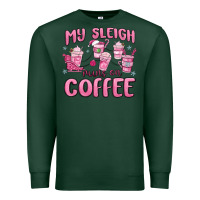 Sports Green my sleigh runs on coffee Premium Sweatshirt - MaliasSmallBusiness