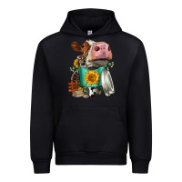 Black Simmental Cow Coffee Cup Urban Hoodie - FaDigitalArtStudio