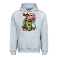 Heather Grey Simmental Cow Coffee Cup Urban Hoodie - FaDigitalArtStudio