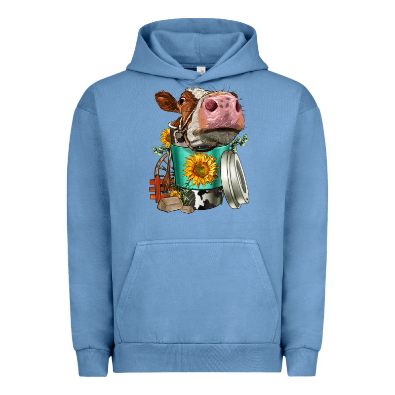 Simmental Cow Coffee Cup Urban Hoodie by FaDigitalArtStudio | Teevron